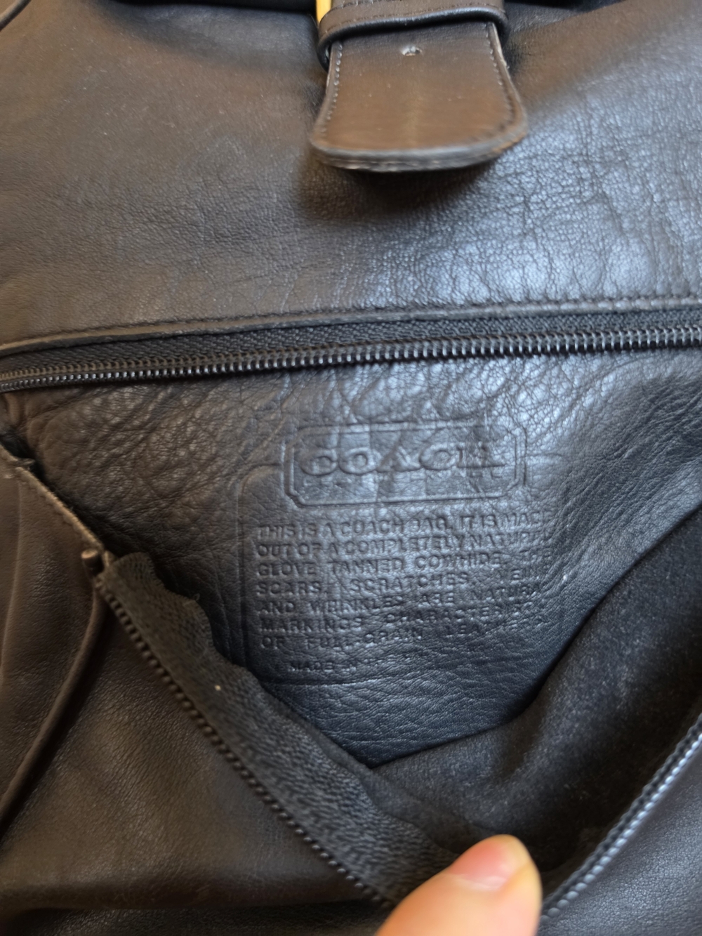 Coach Men’s Black Leather Backpack - Signature Embossed
